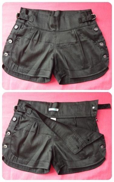 SHORTS DE BOTÕES NA LATERAL BLACK